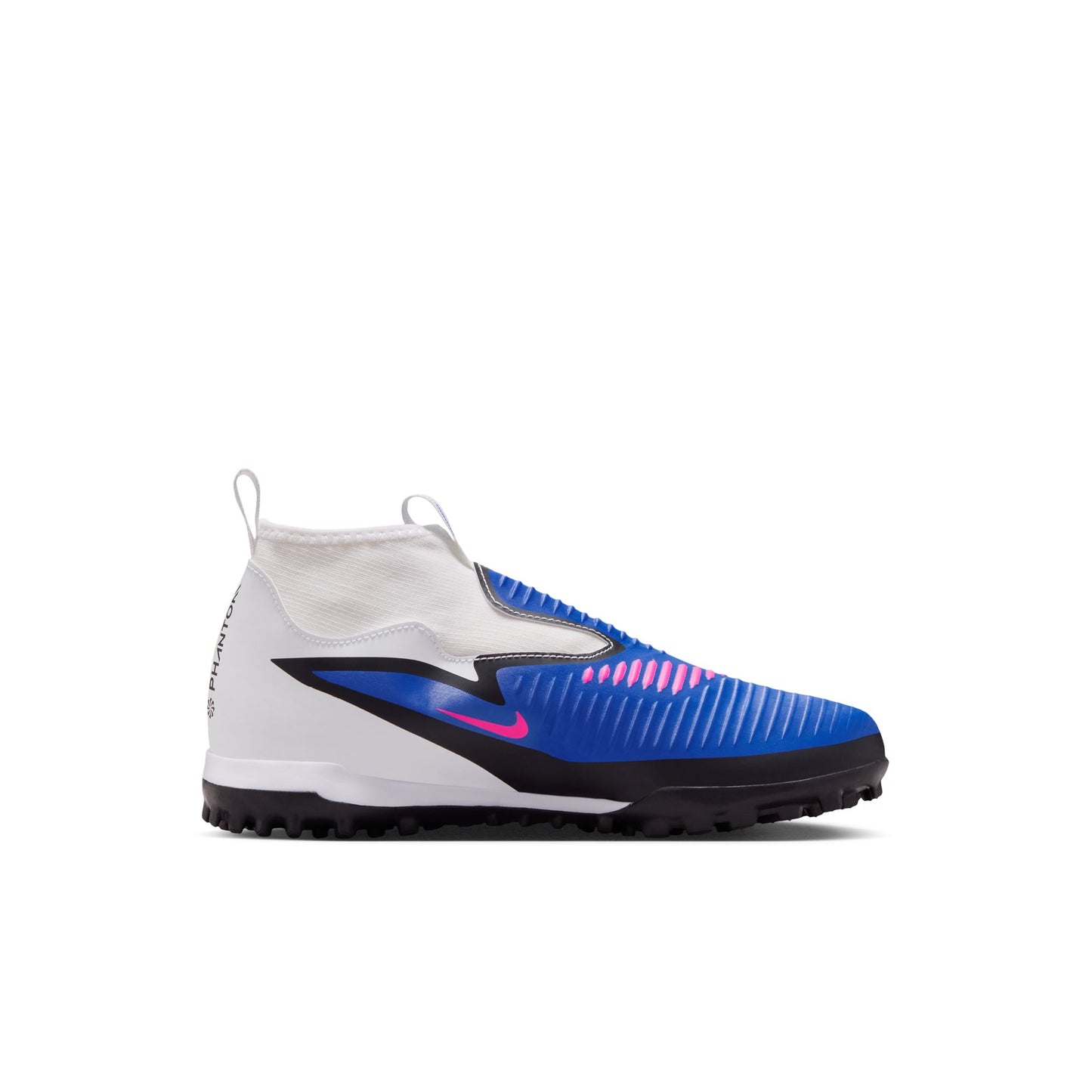 Nike Junior Phantom 6 High Academy TF Turf Soccer Cleats - Racer Blue/ Pink Blast