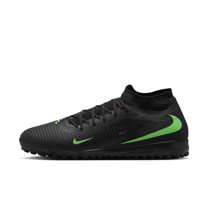 Nike Phantom 6 High Academy TF Turf Soccer Shoes - Black/ Illusion Green Black
