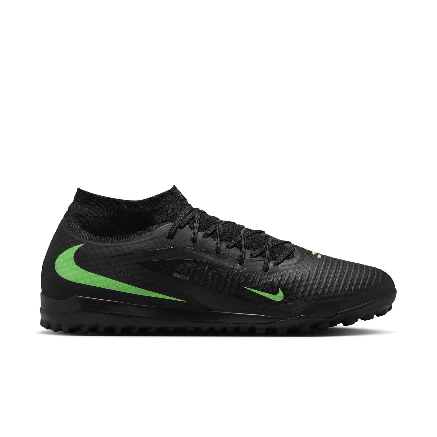 Nike Phantom 6 High Academy TF Turf Soccer Shoes - Black/ Illusion Green Black