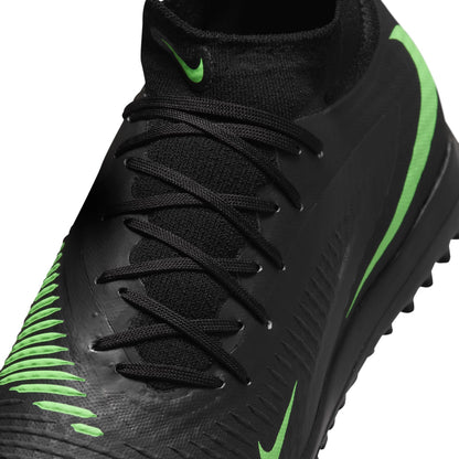 Nike Phantom 6 High Academy TF Turf Soccer Shoes - Black/ Illusion Green Black