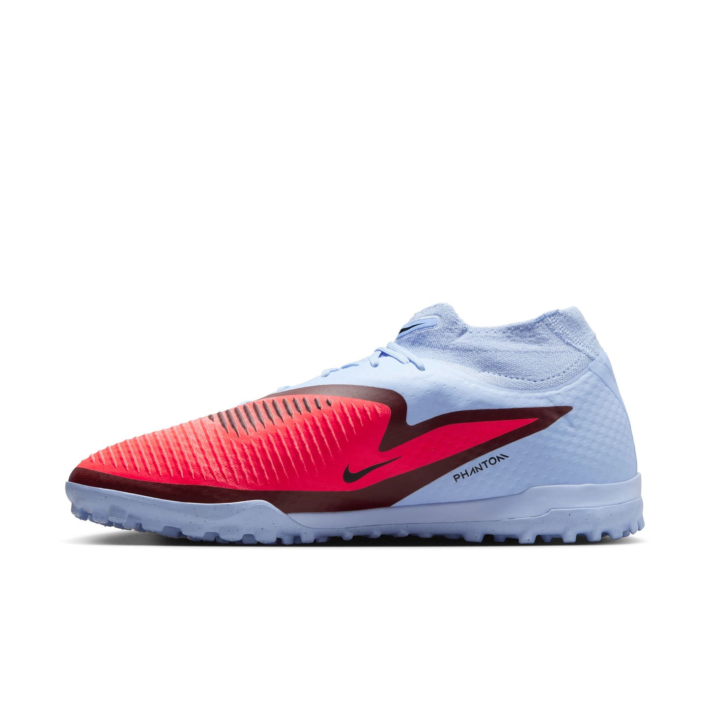 Nike Phantom 6 360 High Academy DF TF Turf Soccer Shoes - Royal Tint/ Bright Crimson