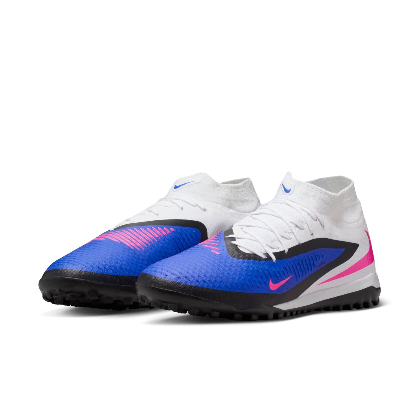 Nike Phantom 6 High Academy TF Turf Ground Soccer Cleats- Racer Blue/Pink Blast/White