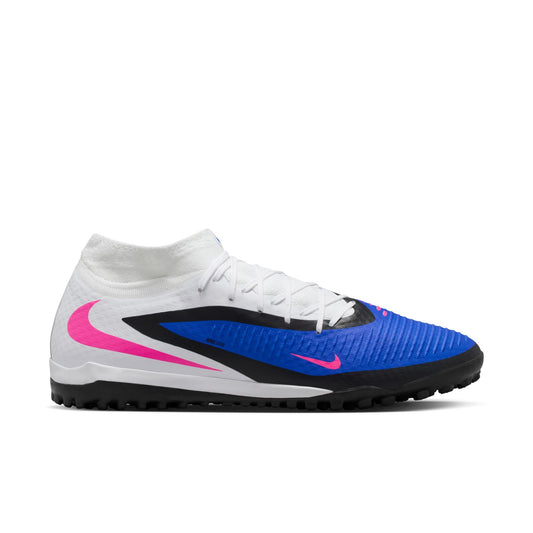 Nike Phantom 6 High Academy TF Turf Ground Soccer Cleats- Racer Blue/Pink Blast/White