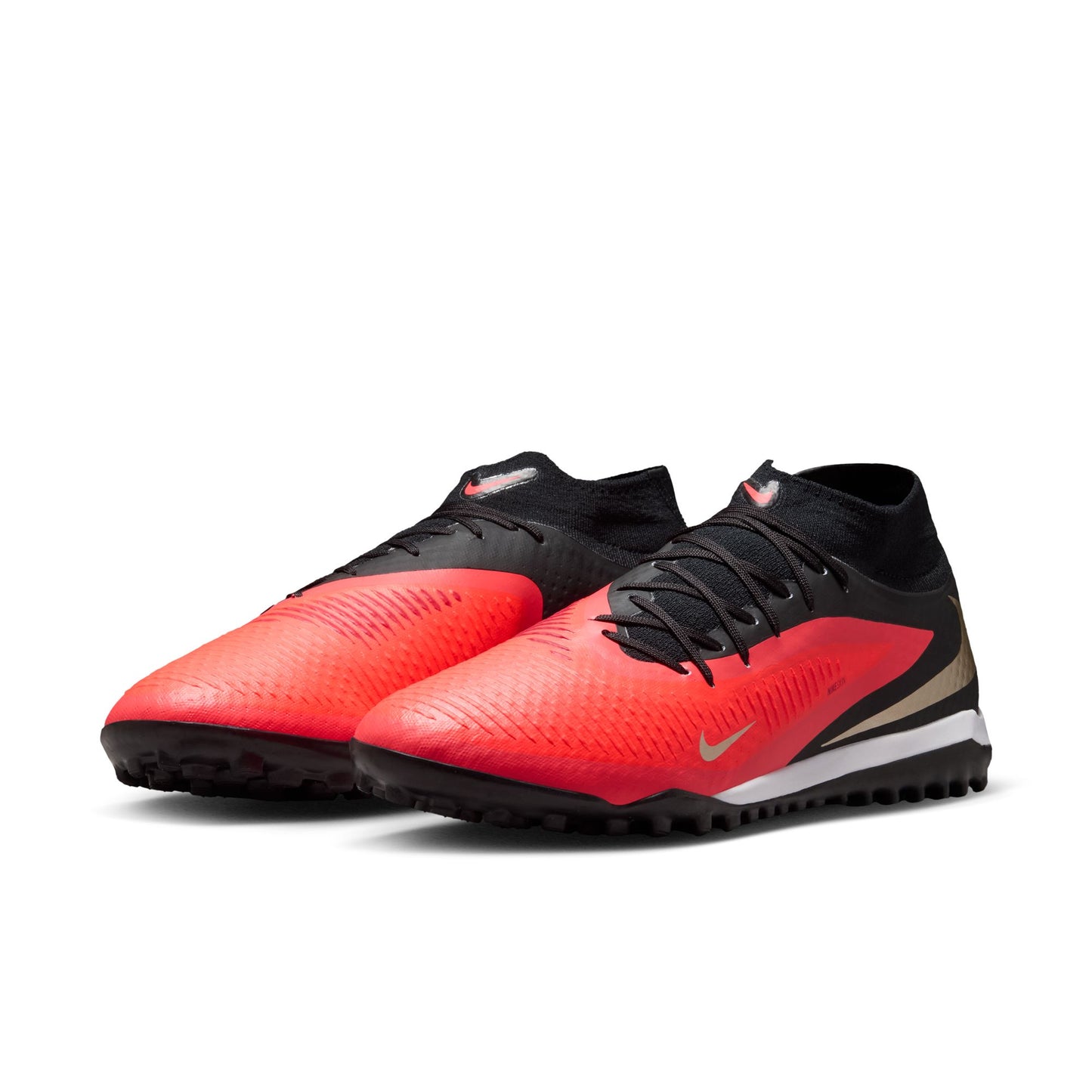Nike Phantom 6 High Academy TF Turf Soccer Shoes - Bright Crimson/ Blue Black