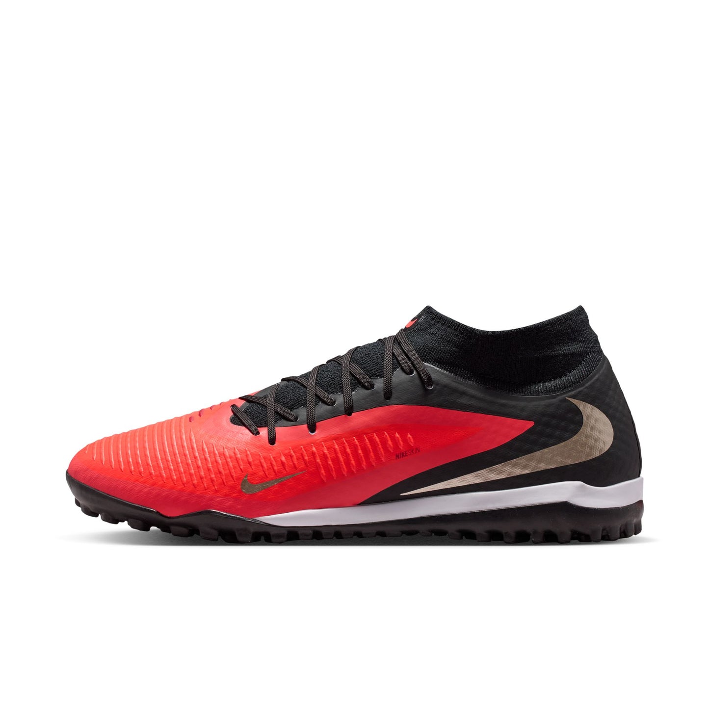 Nike Phantom 6 High Academy TF Turf Soccer Shoes - Bright Crimson/ Blue Black