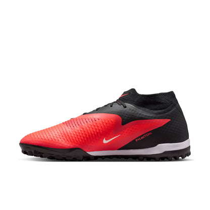 Nike Phantom 6 High Academy TF Turf Soccer Shoes - Bright Crimson/ Blue Black