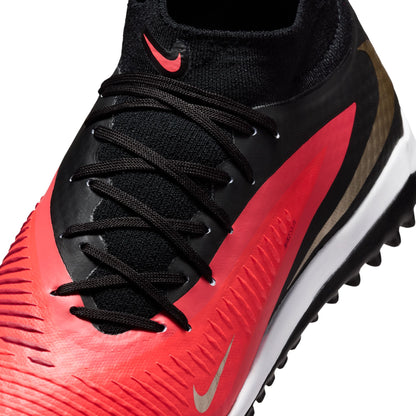 Nike Phantom 6 High Academy TF Turf Soccer Shoes - Bright Crimson/ Blue Black