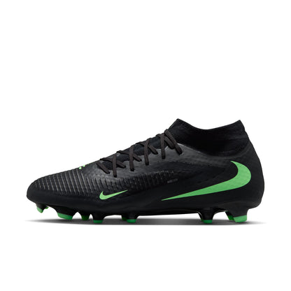 Nike Phantom 6 High Academy FG Firm Ground Soccer Cleats- Black/ Illusion Green Black