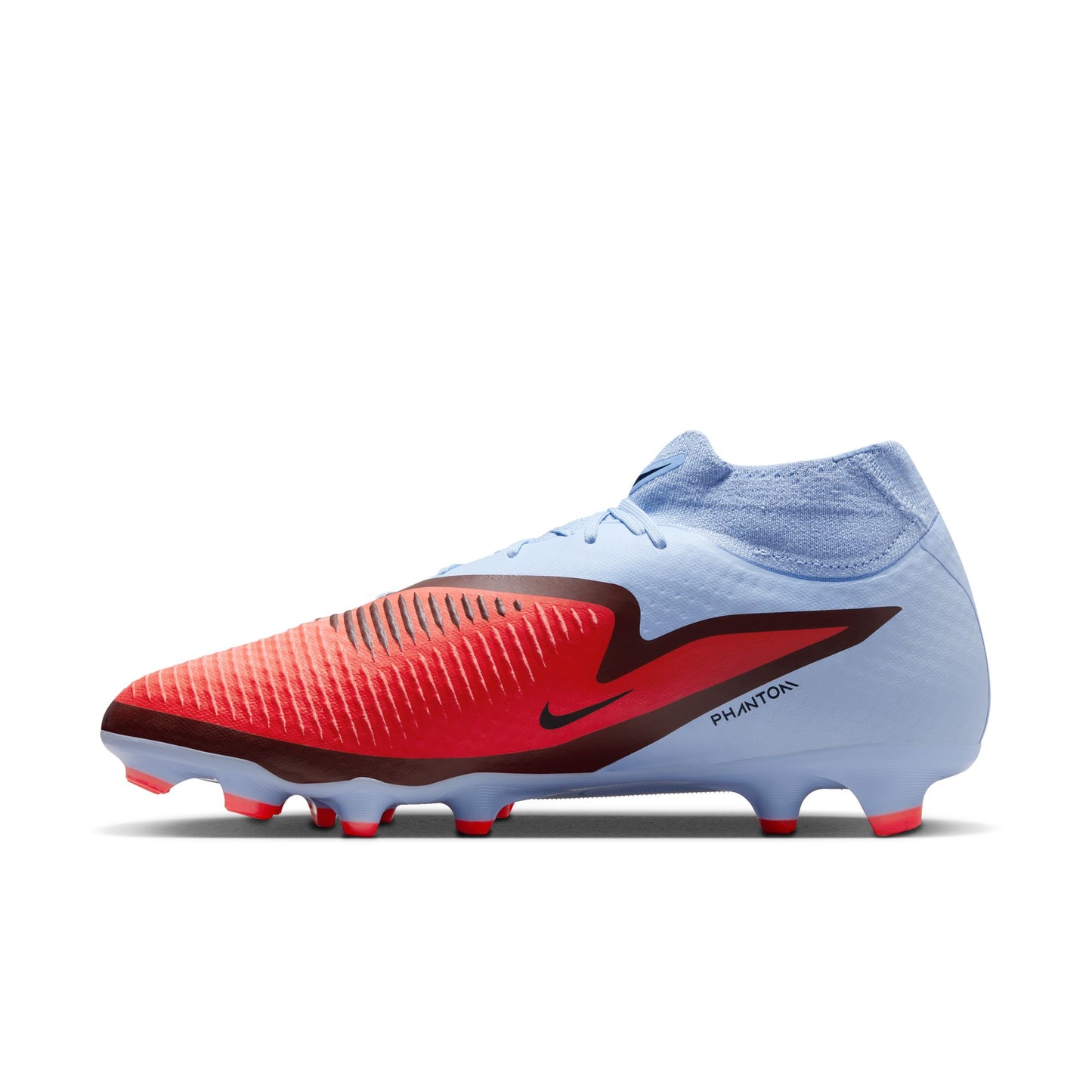 Nike Phantom 6 360 High Academy DF FG Firm Ground Soccer Cleats - Royal Tint/ Bright Crimson