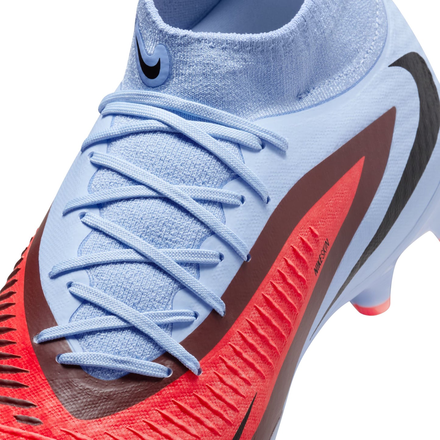 Nike Phantom 6 360 High Academy DF FG Firm Ground Soccer Cleats - Royal Tint/ Bright Crimson