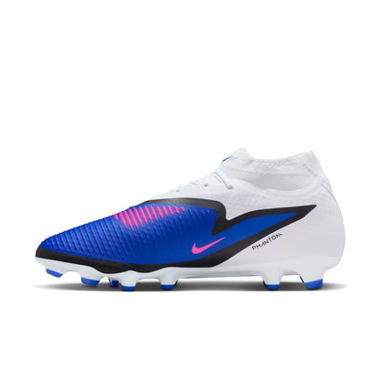 Nike Phantom 6 High Academy FG Firm Ground Soccer Cleats- Racer Blue/Pink Blast/White