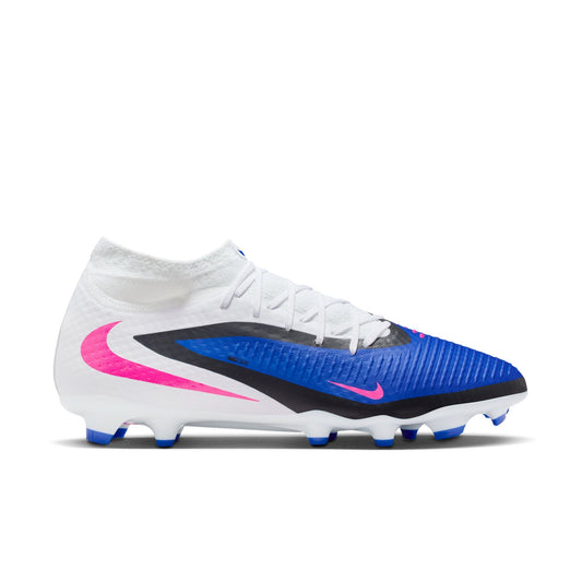 Nike Phantom 6 High Academy FG Firm Ground Soccer Cleats- Racer Blue/Pink Blast/White