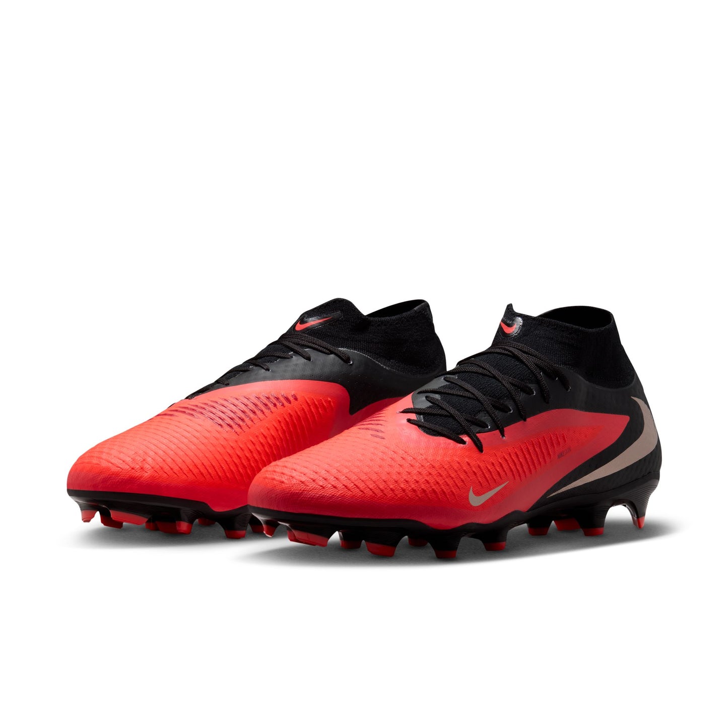 Nike Phantom 6 High Academy FG Firm Ground Soccer Cleats- Bright Crimson/ Blue Black