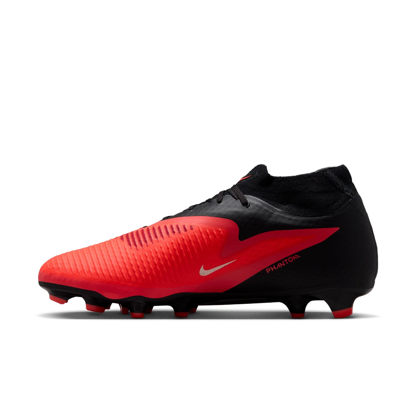 Nike Phantom 6 High Academy FG Firm Ground Soccer Cleats- Bright Crimson/ Blue Black