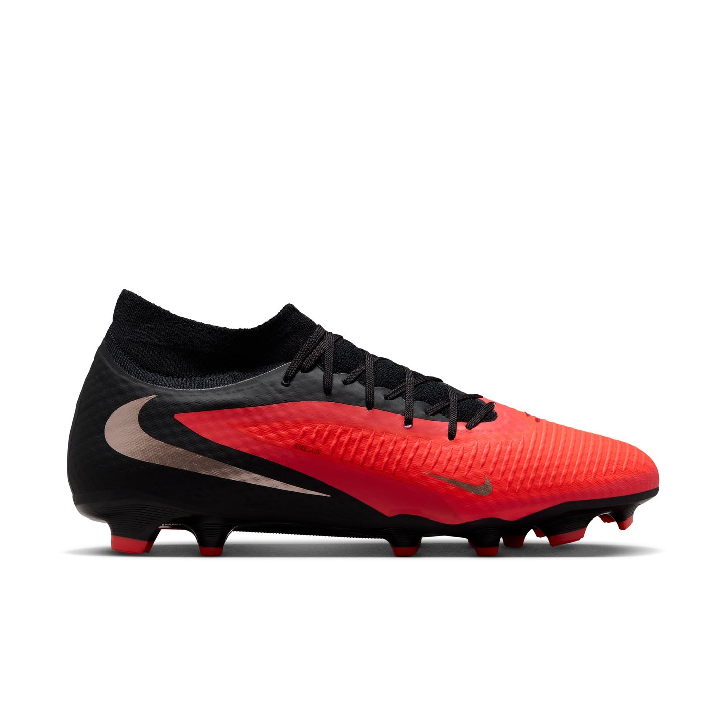 Nike Phantom 6 High Academy FG Firm Ground Soccer Cleats- Bright Crimson/ Blue Black