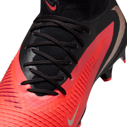 Nike Phantom 6 High Academy FG Firm Ground Soccer Cleats- Bright Crimson/ Blue Black