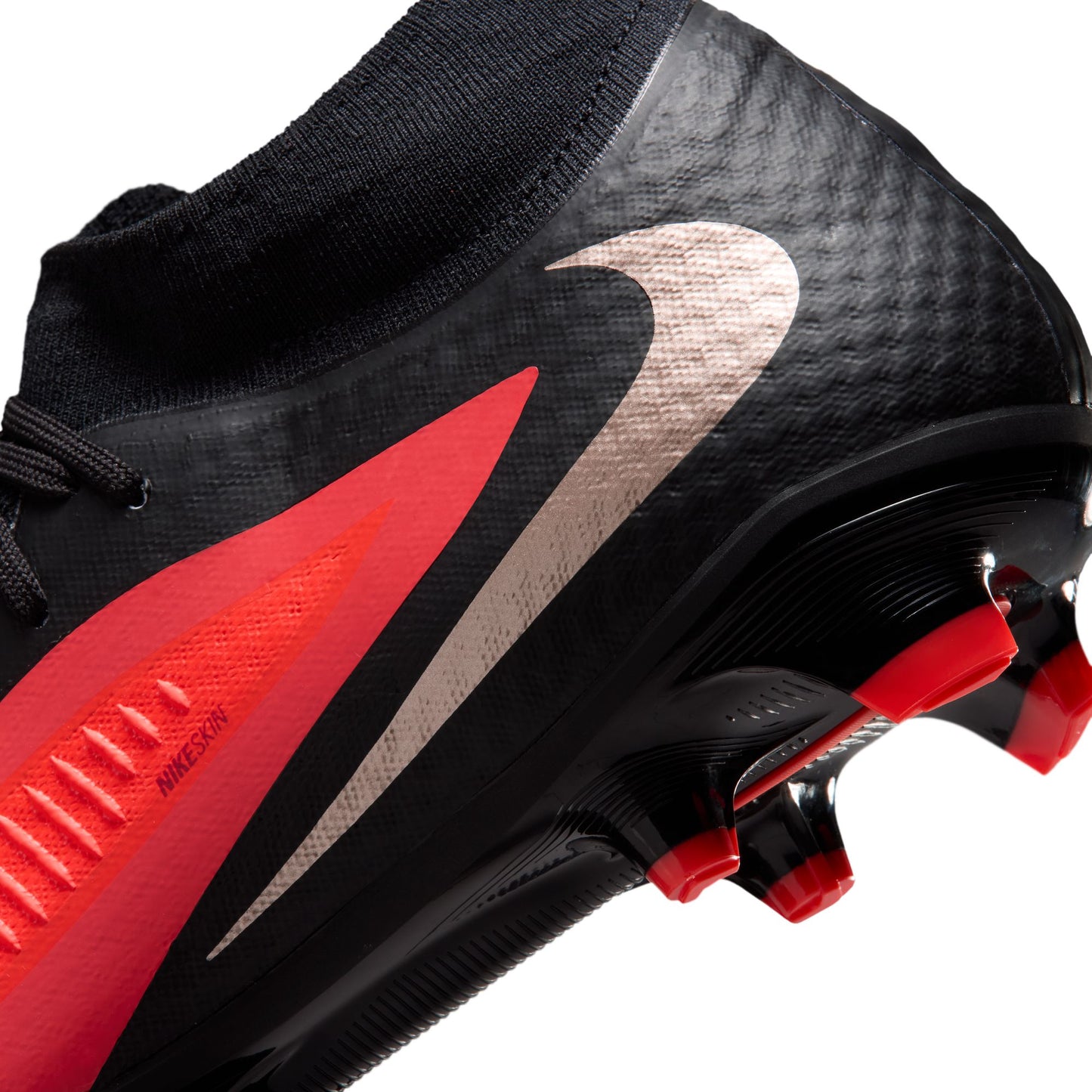 Nike Phantom 6 High Academy FG Firm Ground Soccer Cleats- Bright Crimson/ Blue Black