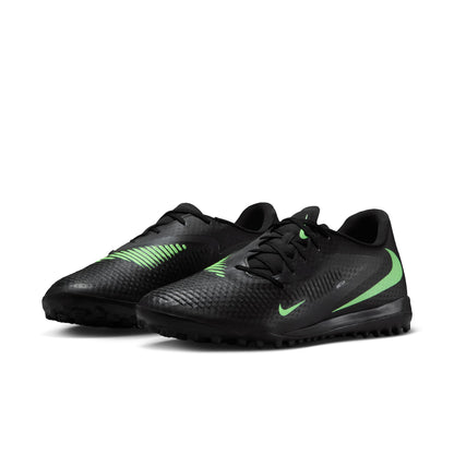 Nike Phantom 6 Low Academy TF Turf Soccer Shoes - Black/ Illusion Black/ Green