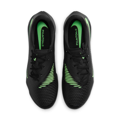 Nike Phantom 6 Low Academy TF Turf Soccer Shoes - Black/ Illusion Black/ Green
