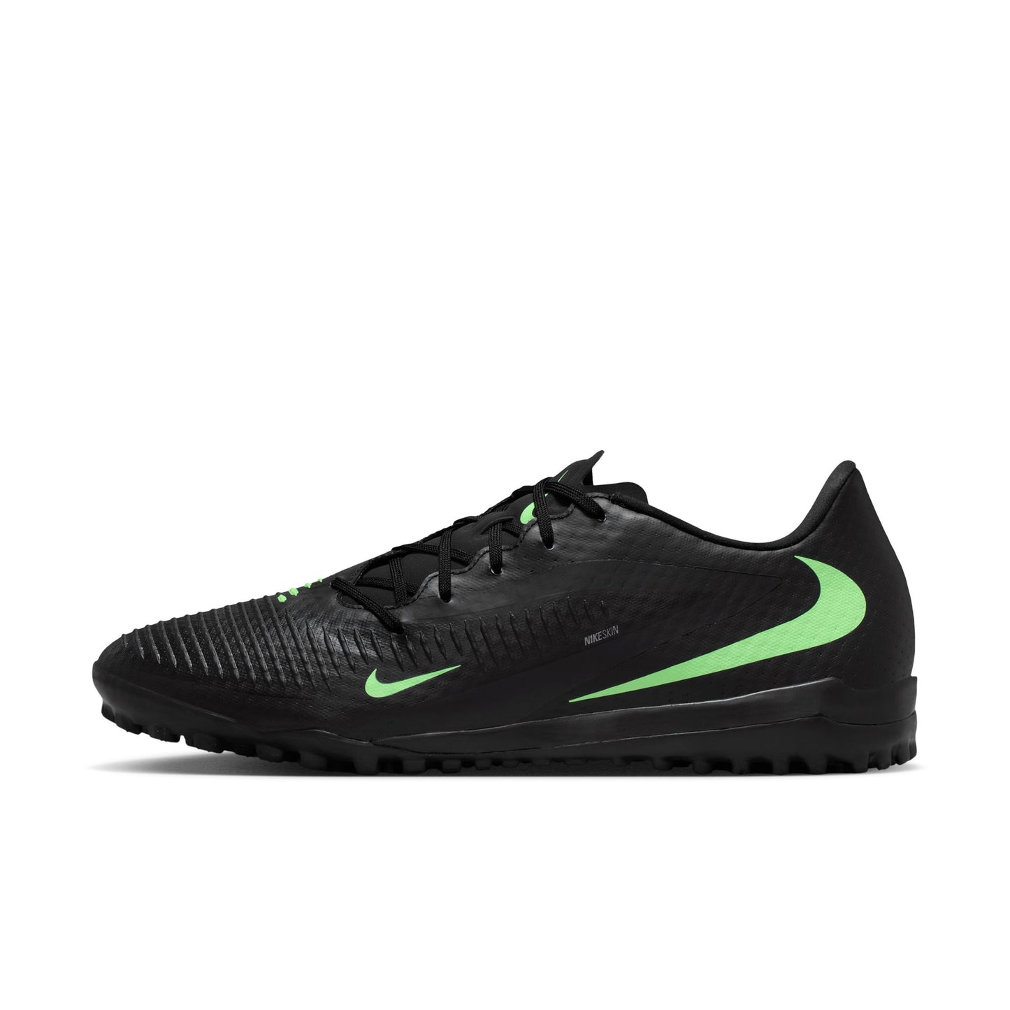Nike Phantom 6 Low Academy TF Turf Soccer Shoes - Black/ Illusion Black/ Green