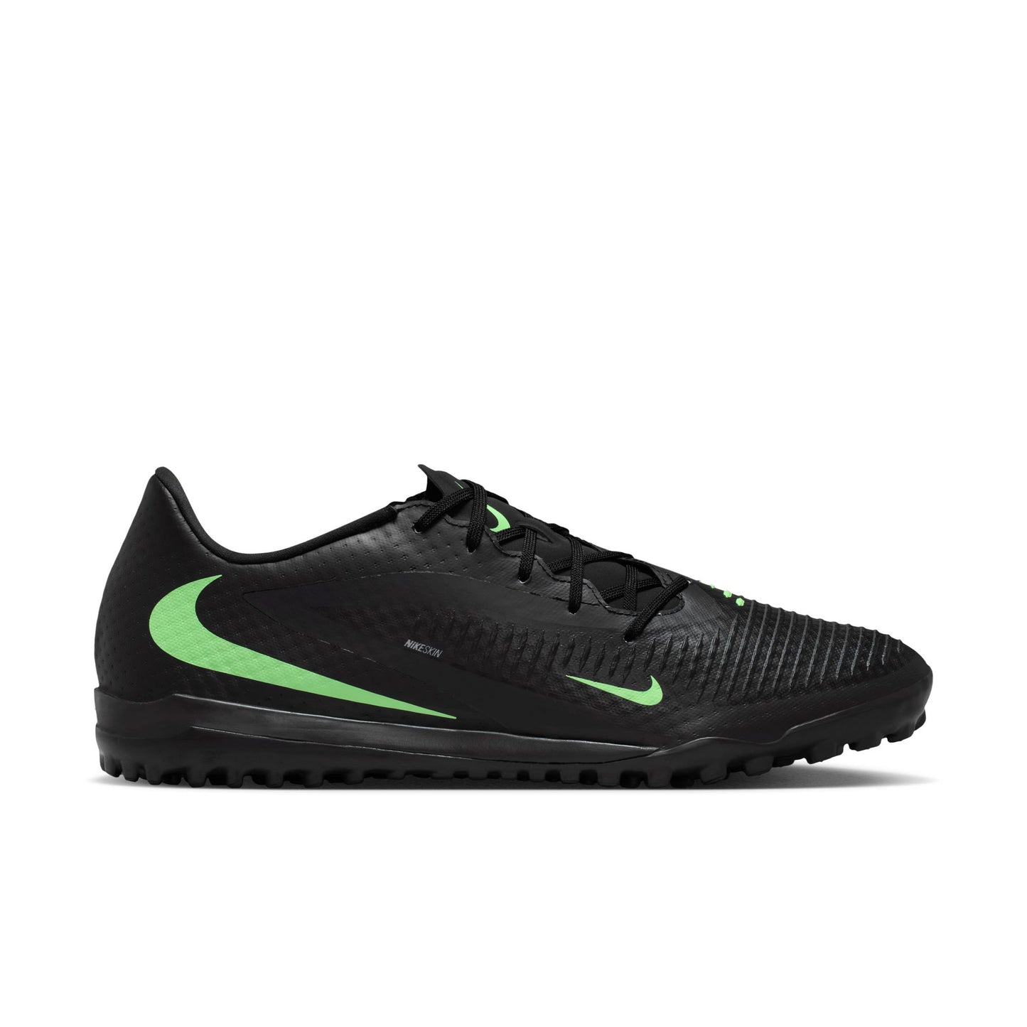 Nike Phantom 6 Low Academy TF Turf Soccer Shoes - Black/ Illusion Black/ Green