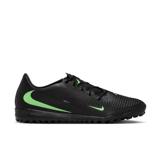 Nike Phantom 6 Low Academy TF Turf Soccer Shoes - Black/ Illusion Black/ Green