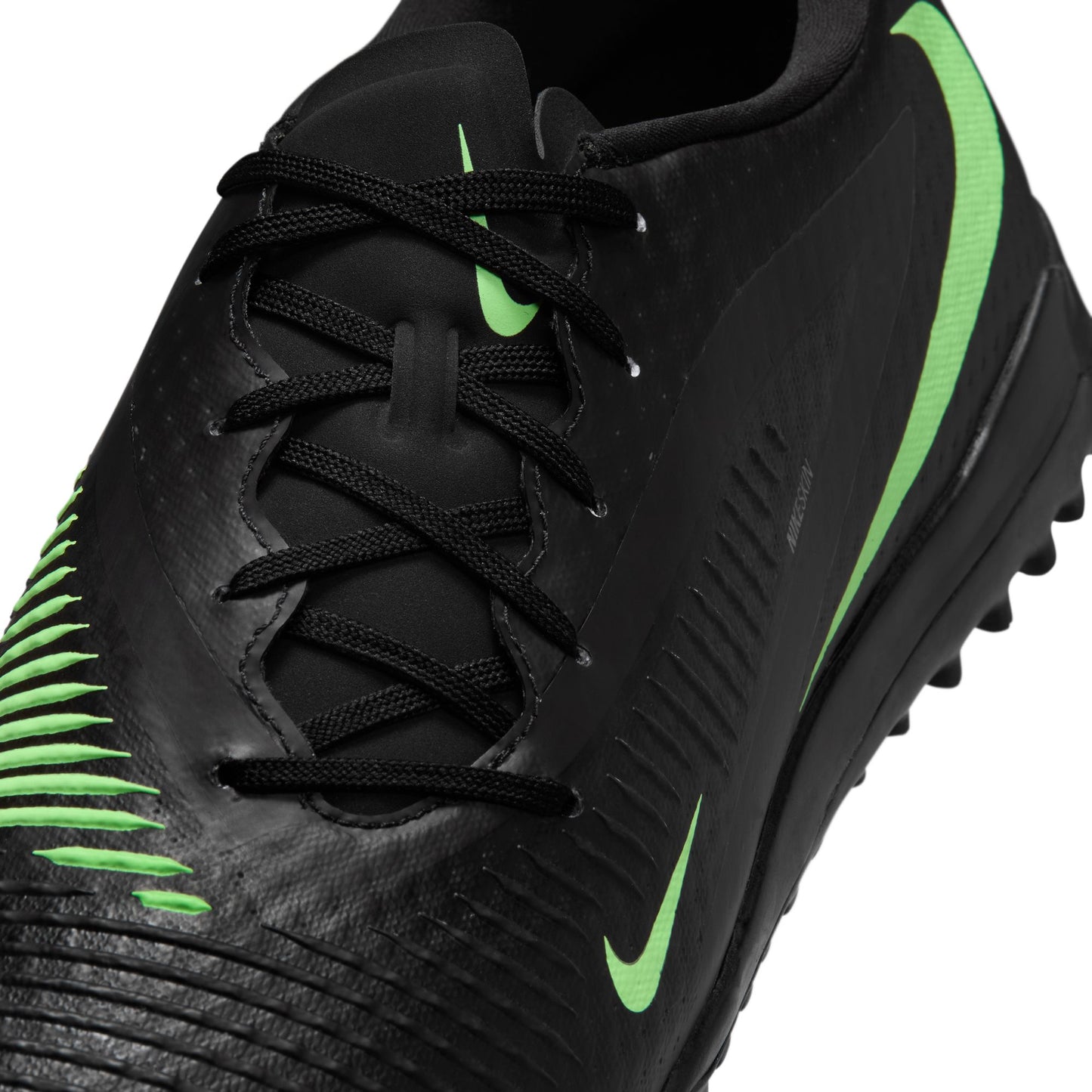 Nike Phantom 6 Low Academy TF Turf Soccer Shoes - Black/ Illusion Black/ Green