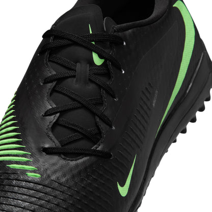 Nike Phantom 6 Low Academy TF Turf Soccer Shoes - Black/ Illusion Black/ Green
