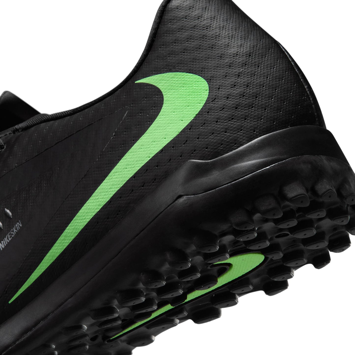 Nike Phantom 6 Low Academy TF Turf Soccer Shoes - Black/ Illusion Black/ Green