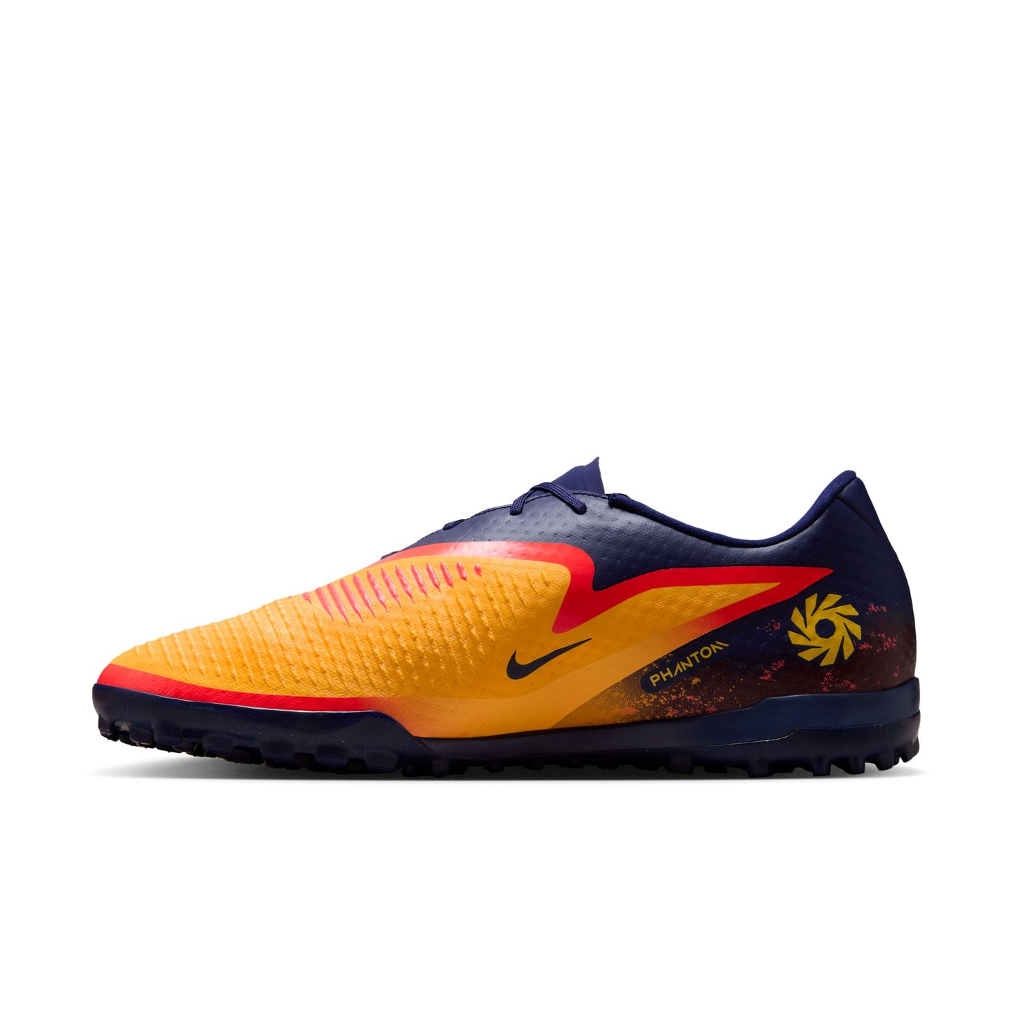 Nike Phantom 6 360 Academy EH TF Turf Soccer Shoes - Laser Orange/ Lemon Venom-Blue Void