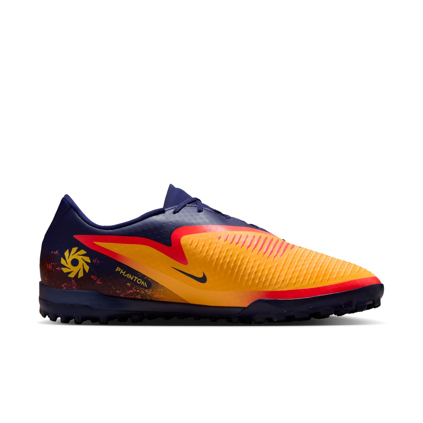 Nike Phantom 6 360 Academy EH TF Turf Soccer Shoes - Laser Orange/ Lemon Venom-Blue Void