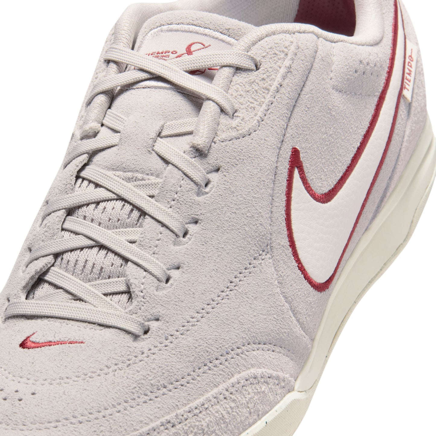 Nike Tiempo Streetgato PRM Indoor Soccer Shoes-  Moon Particle/Chalk/Team Red