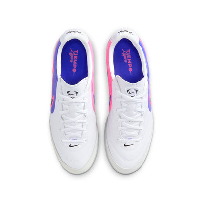 Nike Tiempo Ligera 10 Pro Turf Soccer Shoes - White/ Black/ Racer Blue