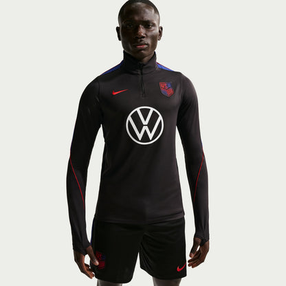 Nike Men's USMNT Long Sleeve Strike Drill Top 2026 - Black/Black/Challenge Red