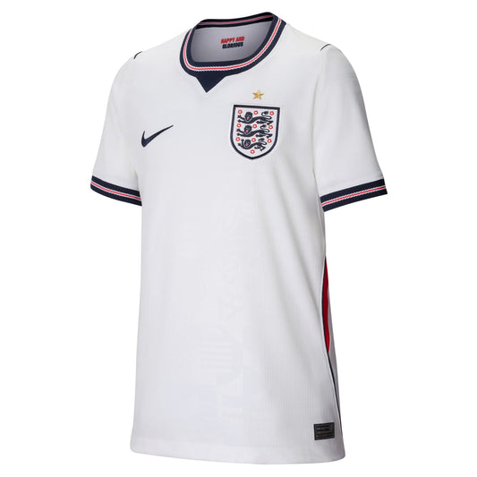 Youth Nike Replica England Home Jersey 2026 - White/Speed Red/Obsidian/Obsidian