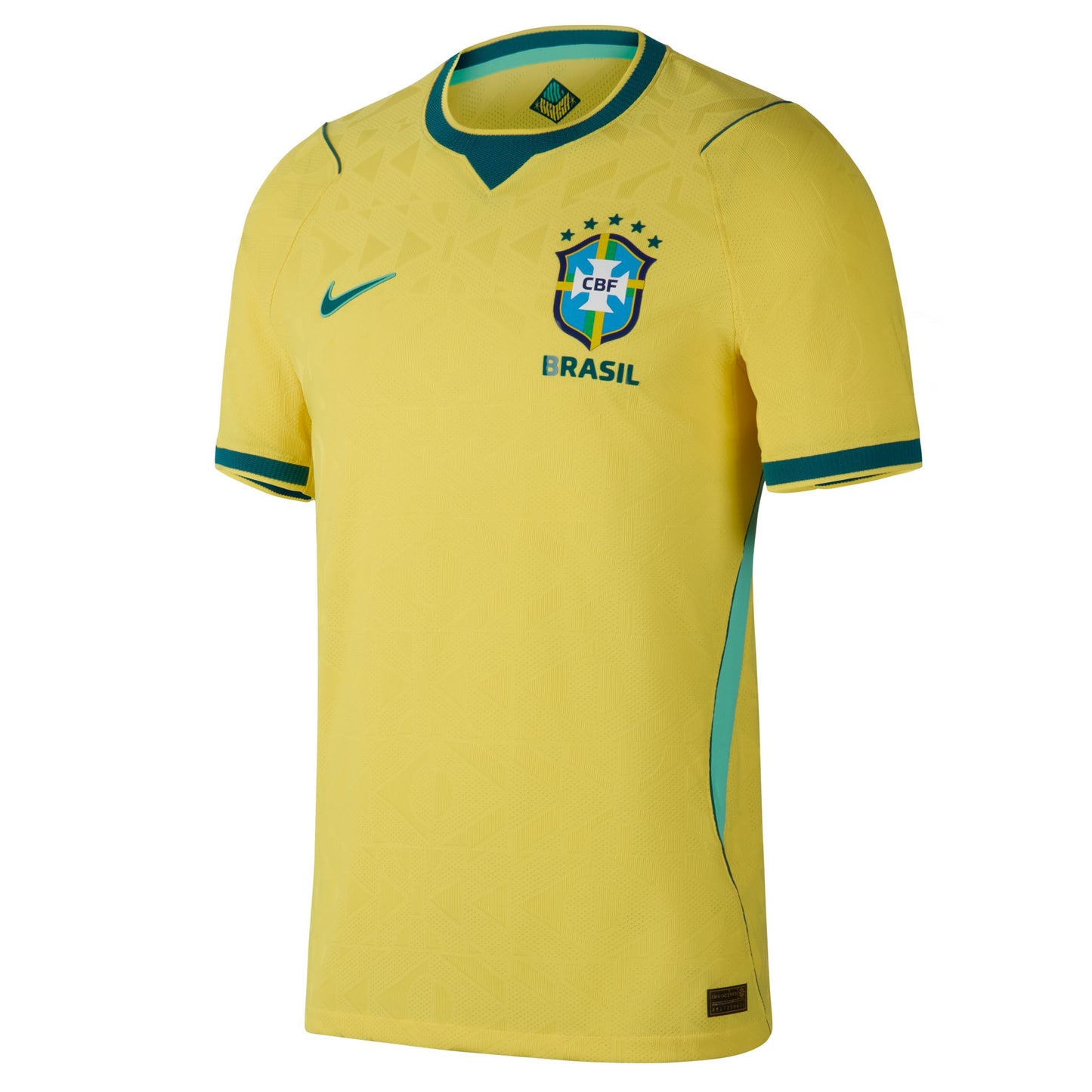 Nike Men's Dri-Fit Brazil Authentic Home Jersey 2026 - Canary/Light- Menta/Geode Teal
