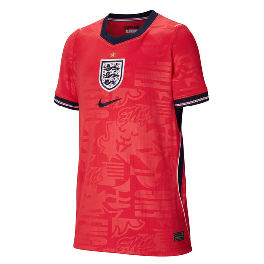 Youth Nike Replica England Away Jersey 2026 - Speed Red/Obsidian/White/Obsidian