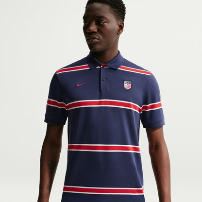Nike Men's USA Polo DF 2.0 Shirt 2026 - Midnight Navy/Sail/University Red