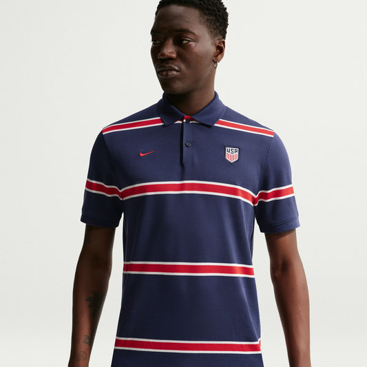 Nike Men's USA Polo DF 2.0 Shirt 2026 - Midnight Navy/Sail/University Red
