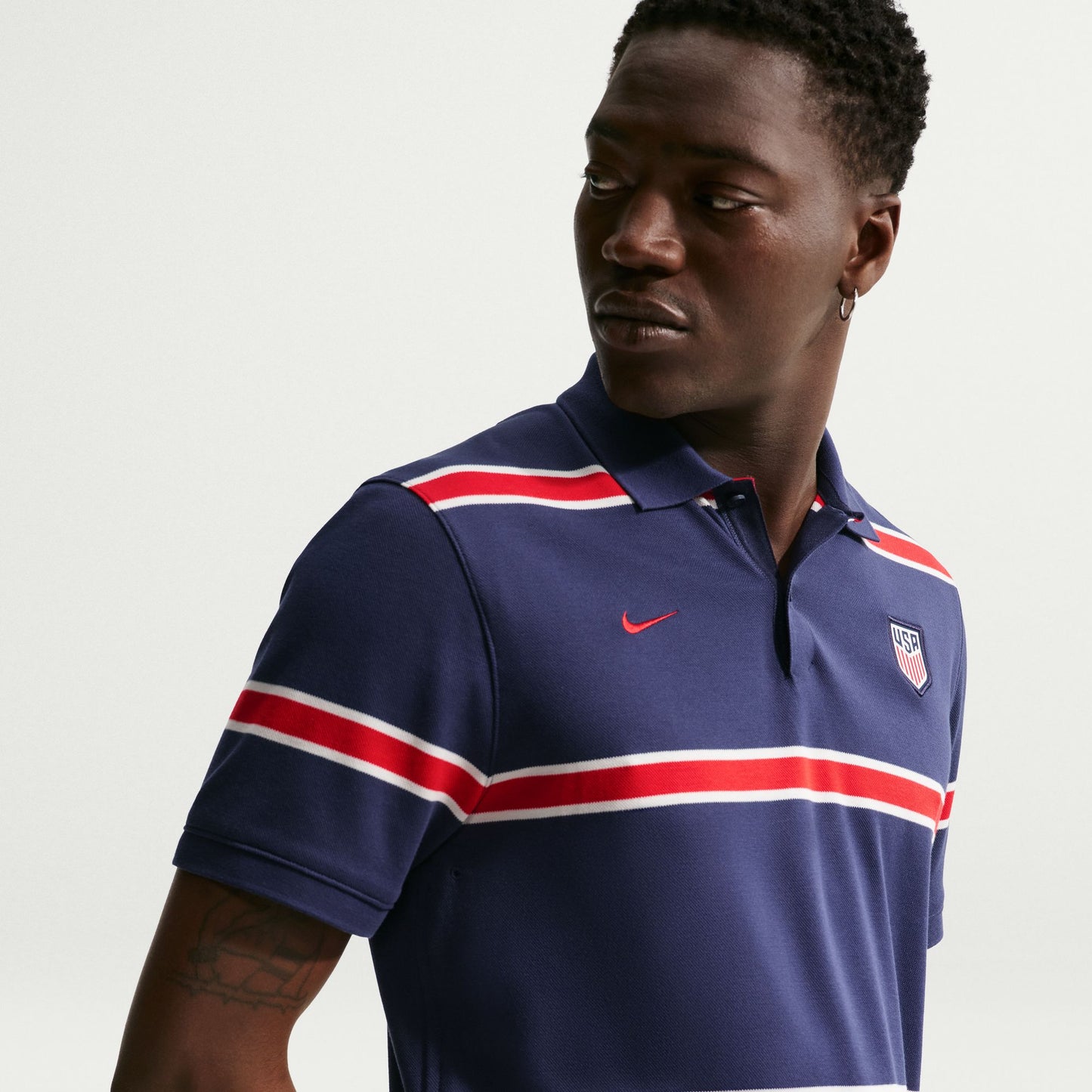 Nike Men's USA Polo DF 2.0 Shirt 2026 - Midnight Navy/Sail/University Red