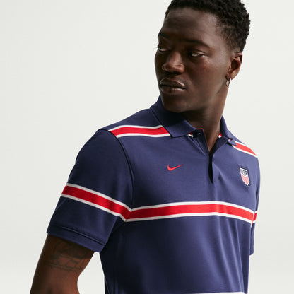 Nike Men's USA Polo DF 2.0 Shirt 2026 - Midnight Navy/Sail/University Red
