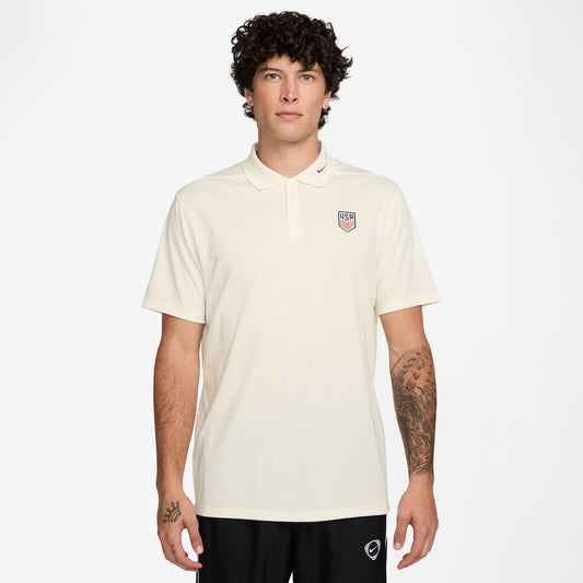 Nike Men's USA Polo Victory Shirt 2026 - Sail/Challenge Red