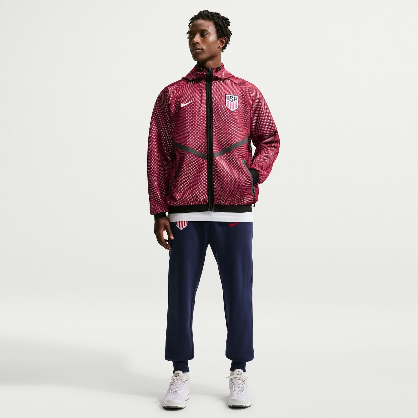 Nike Men's USA Nike Dri-Fit KMC National Anthem Jacket 2026 - Team Red/Sail/Sail