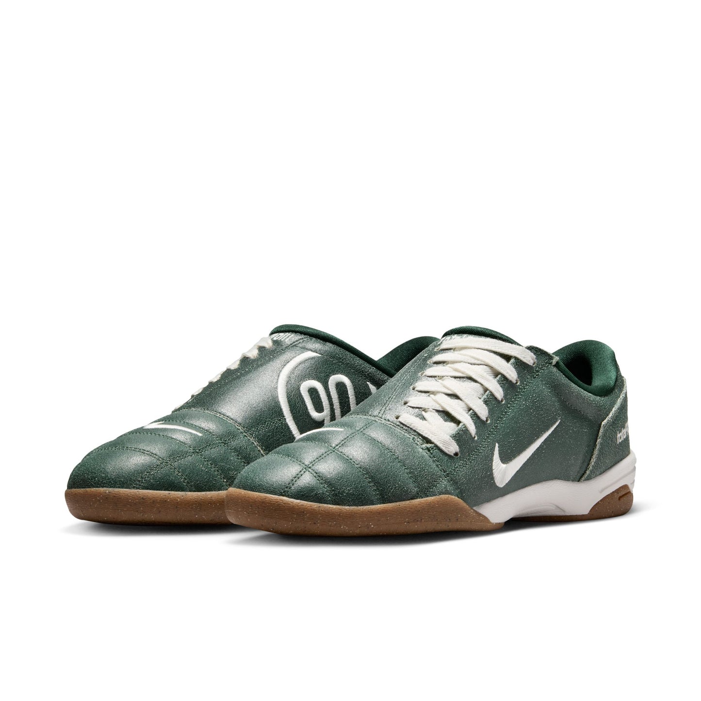 Nike T90 Premium Indoor Soccer Shoe- Firm/ Sail-Fir-Gum Med Brown