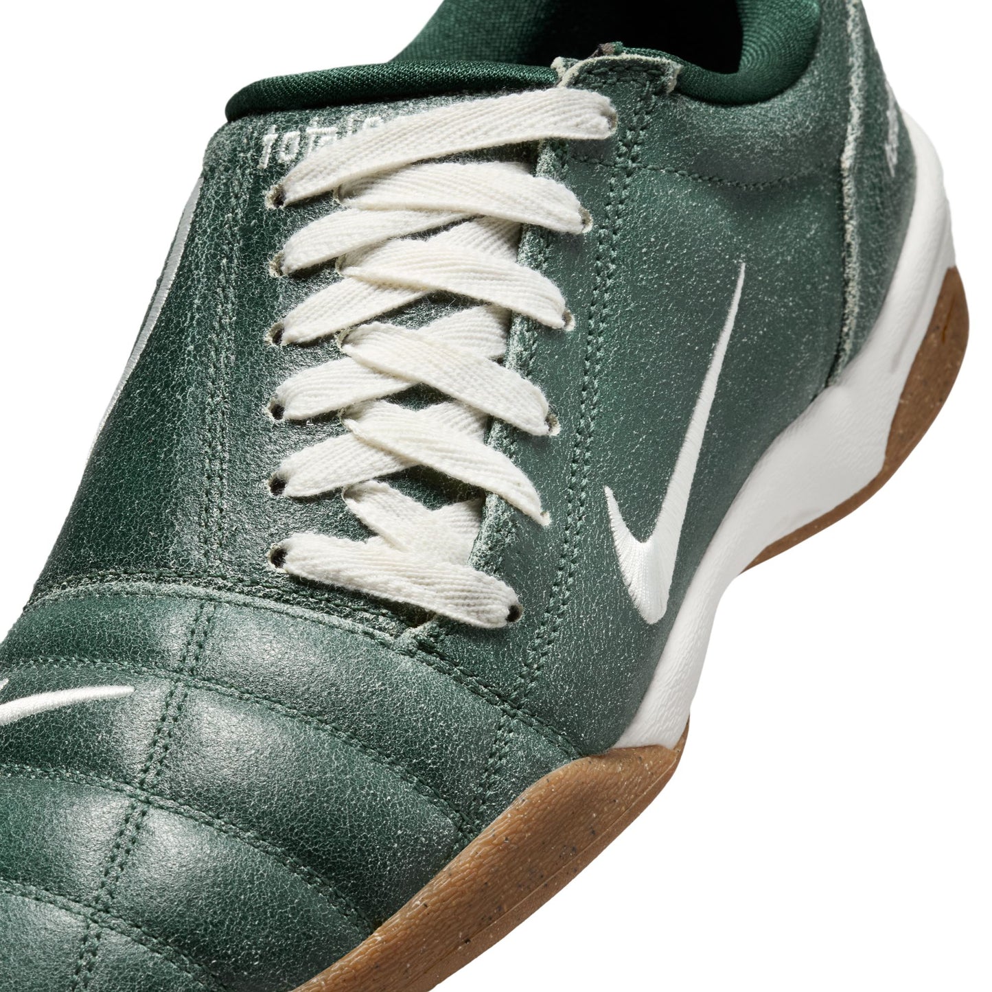 Nike T90 Premium Indoor Soccer Shoe- Firm/ Sail-Fir-Gum Med Brown
