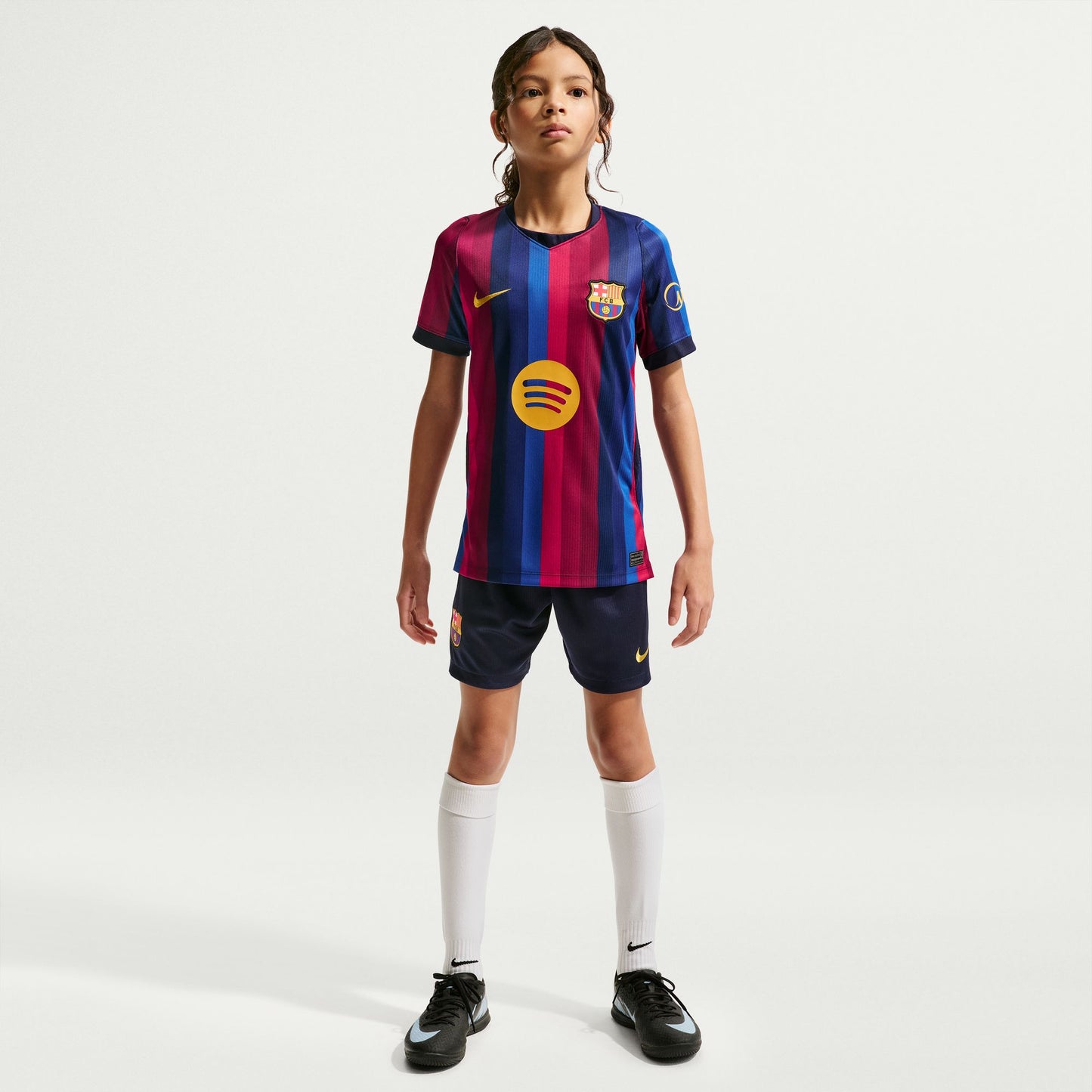 Nike Youth Replica Barcelona Home Jersey 2026/2027 - Deep Garnet/ Blue Void/ Mineral Yellow