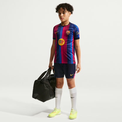 Nike Youth Replica Barcelona Home Jersey 2026/2027 - Deep Garnet/ Blue Void/ Mineral Yellow
