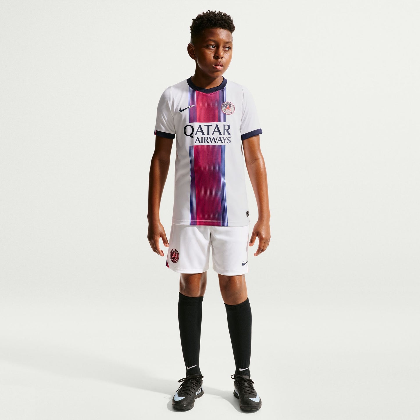 Nike Kid's Paris Saint German Away Replica Jersey - White/ College Navy/ College Navy