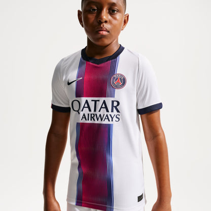 Nike Kid's Paris Saint German Away Replica Jersey - White/ College Navy/ College Navy