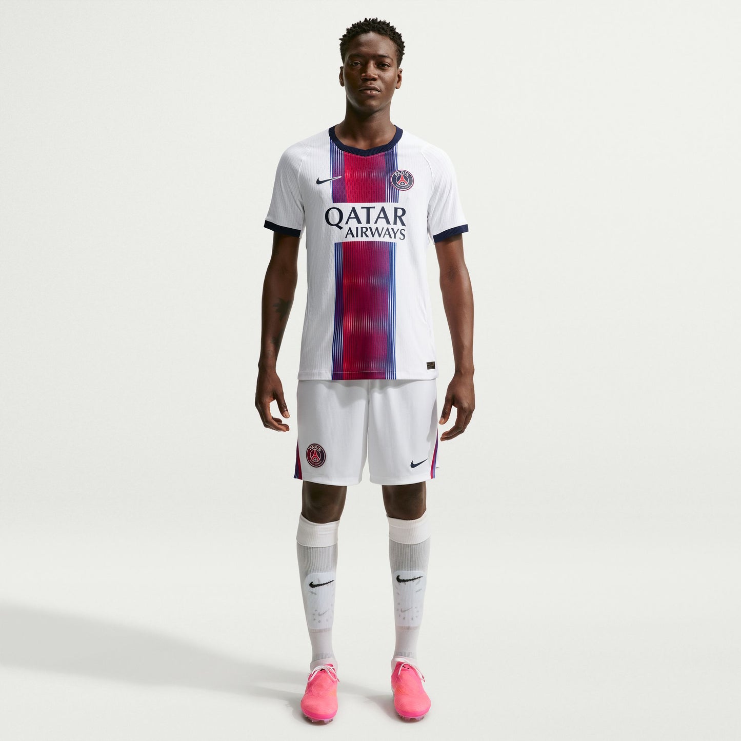 Nike Men's Paris Saint German Match Away Authentic Jersey - White/ College Navy/ College Navy